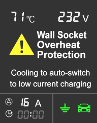 Plain language wall socket overheat alert